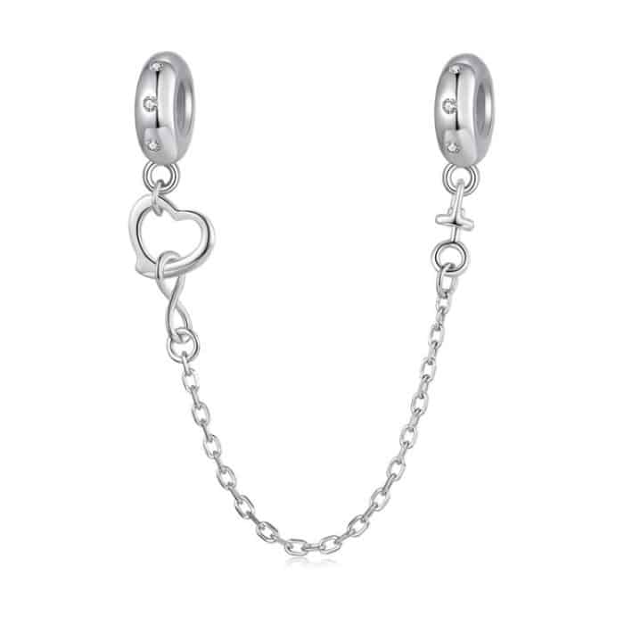 TBD0605898801A.jpg S925 Sterling Silver Love Safety Chain Bracelet Heart-shaped Accessories – Bild 1