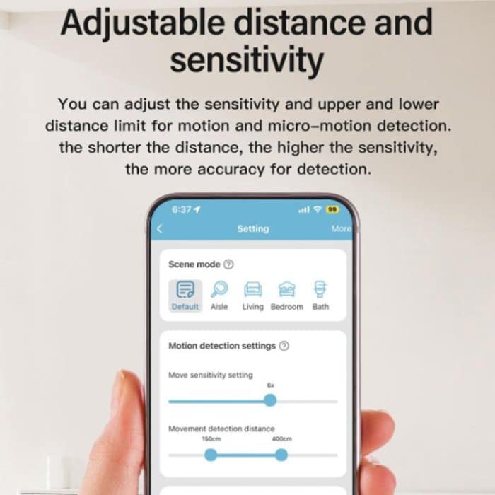 Human Presence Sensor Millimeter Wave Radar Detection Built-in Illuminance Sensor, Tuya WiFi Square, Tuya WiFi Round, Tuya Zigbee Square, Tuya Zigbee Round – Bild 8