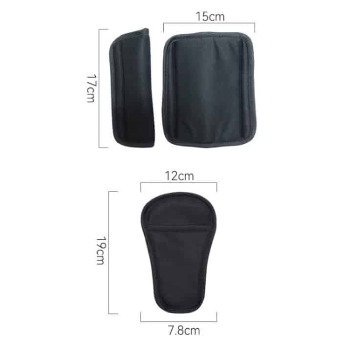 Baby Stroller Seat Belt Shoulder Guard, Black Regular, Black Nylon Patch, Black Crotch Protector, Black Regular 3pcs /Set, Black Nylon 3pcs /Set – Bild 2