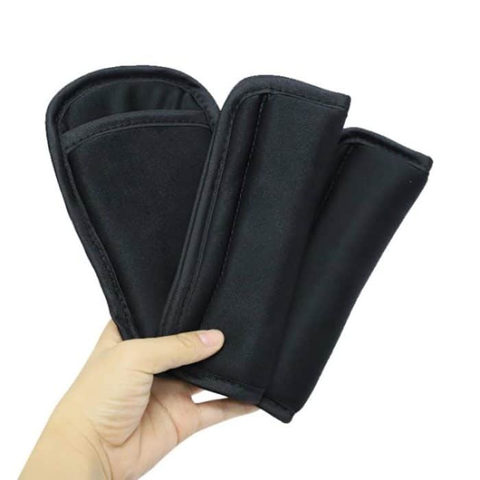 Baby Stroller Seat Belt Shoulder Guard, Black Regular, Black Nylon Patch, Black Crotch Protector, Black Regular 3pcs /Set, Black Nylon 3pcs /Set – Bild 3