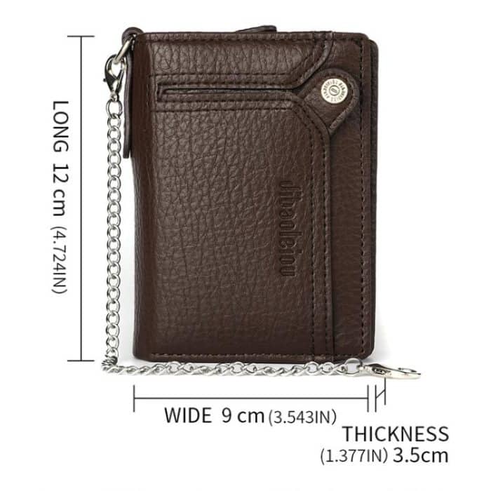 Dibaoleiou Men Anti-Theft Chain Wallet Retro Money Purse Driver License Card Bag Zipper Coin Purse – Bild 4