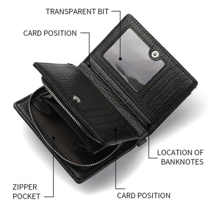 Dibaoleiou Men Anti-Theft Chain Wallet Retro Money Purse Driver License Card Bag Zipper Coin Purse – Bild 5