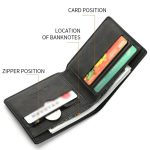 DEABOLAR Men Short Wallet Zipper Simple Soft Leather Purse Card Bag Student Retro Leather Wallet – Bild 6