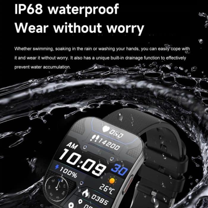 QS08 1.85 Inch Full-Screen Smart Watch with Real-Time Heart Rate/Blood Glucose/Blood Oxygen Monitor, SOS Alert, Sleep Tracking – Bild 15