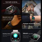 QS08 1.85 Inch Full-Screen Smart Watch with Real-Time Heart Rate/Blood Glucose/Blood Oxygen Monitor, SOS Alert, Sleep Tracking – Bild 3