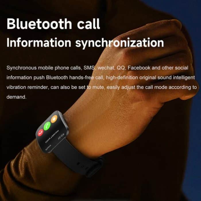 QS08 1.85 Inch Full-Screen Smart Watch with Real-Time Heart Rate/Blood Glucose/Blood Oxygen Monitor, SOS Alert, Sleep Tracking – Bild 7