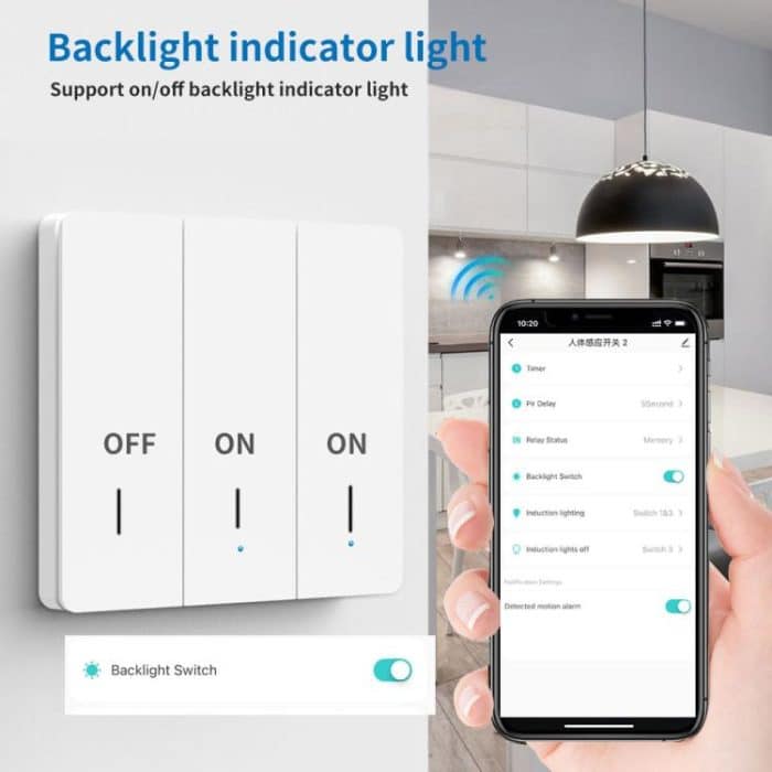 Compatible Tuya ZigBee Smart Light Switch With Radar Motion Sensor No Capacitor Required, 1-Gang, 2-Gang, 3-Gang – Bild 6