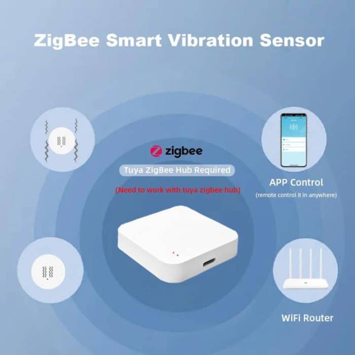 Kompatibler Tuya ZigBee Smart Vibration Tilt Sensor Echtzeit Shock Alarm Sicherheitsschutz – Bild 4
