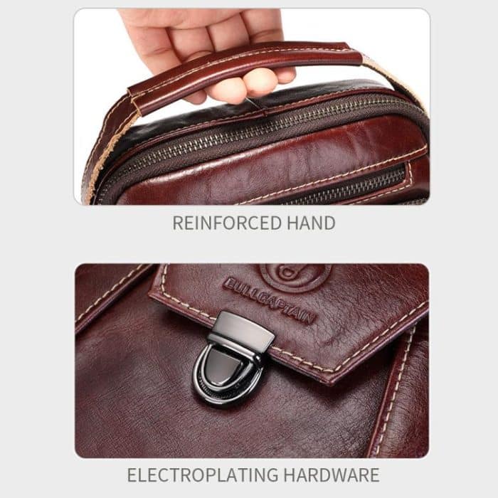 BULL CAPTAIN 041 Large Capacity Top Layer Cowhide Retro Shoulder Messenger Bag – Bild 6