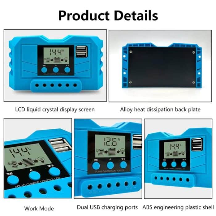 12V 24V Lithium Lead Acid Solar Charge Controller PWM PV Controller With LCD Display, 10A, 20A, 30A – Bild 7