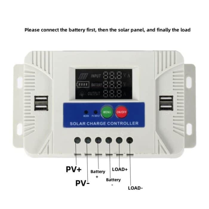 12V 24V Setup-Free Color Screen Luminous Display Solar Controller PV Solar Charge Controller, 10A, 20A, 30A, 40A, 50A, 60A – Bild 6