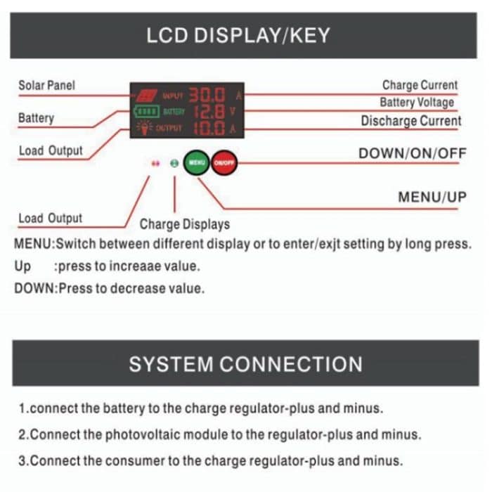 12V 24V Setup-Free Color Screen Luminous Display Solar Controller PV Solar Charge Controller, 10A, 20A, 30A, 40A, 50A, 60A – Bild 8