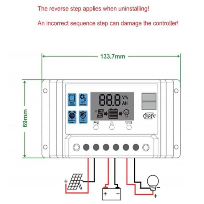 12V 24V Solar Controller PV Solar Charge Controller With LCD Display, 10A, 20A, 30A – Bild 6