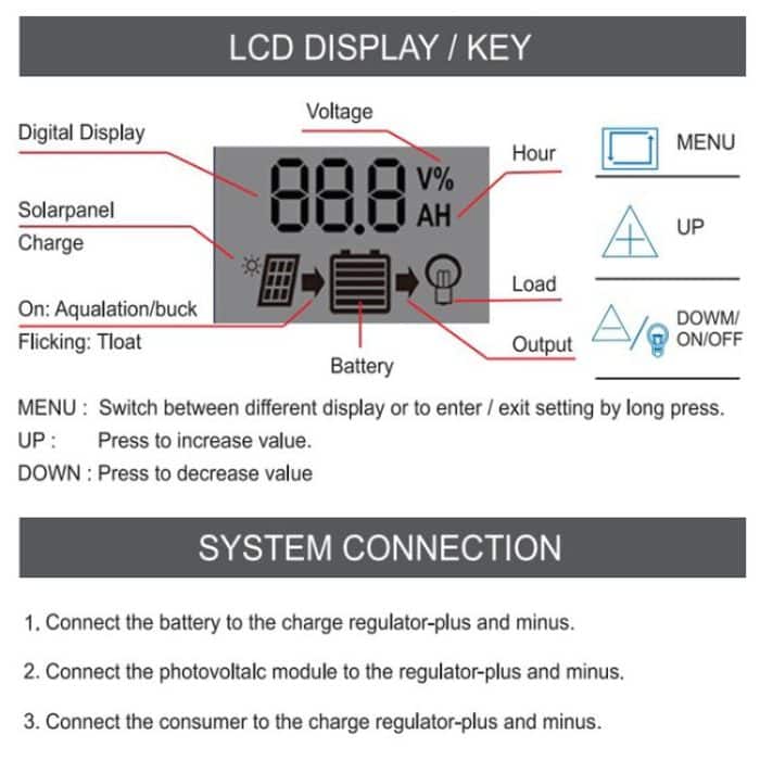 12V 24V Solar Controller PV Solar Charge Controller With LCD Display, 10A, 20A, 30A – Bild 7