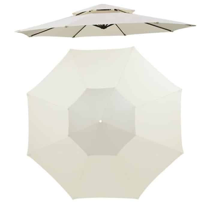 TBD0605918901A.jpg 8-Rib Replacement Canopy For Outdoor Patio Umbrella Double Top Waterproof Sunshade Fabric, 2.7 Meters, 3 Meters – Bild 1