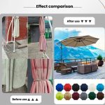8-Rib Replacement Canopy For Outdoor Patio Umbrella Double Top Waterproof Sunshade Fabric, 2.7 Meters, 3 Meters – Bild 3