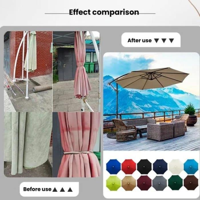 8-Rib Replacement Canopy For Outdoor Patio Umbrella Double Top Waterproof Sunshade Fabric, 2.7 Meters, 3 Meters – Bild 3