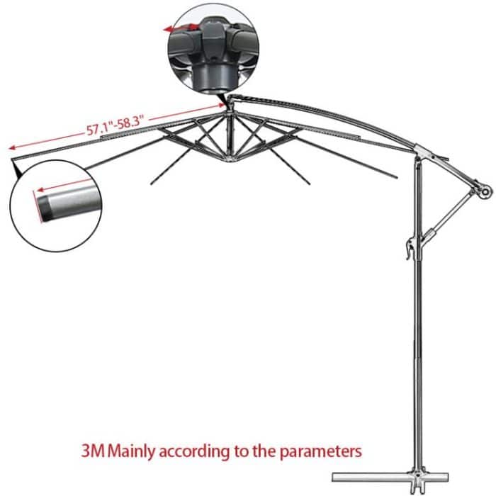8-Rib Replacement Canopy For Outdoor Patio Umbrella Double Top Waterproof Sunshade Fabric, 2.7 Meters, 3 Meters – Bild 6