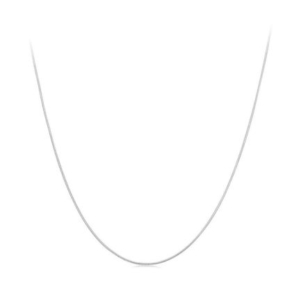 S925 Sterling Silver Platinum-Plated Snake Bone Basic Necklace
