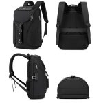 Wiersaam WY68173 Men Waterproof Anti-Theft Business Backpack With Lock & USB Ports, WY68173 Black – Bild 3
