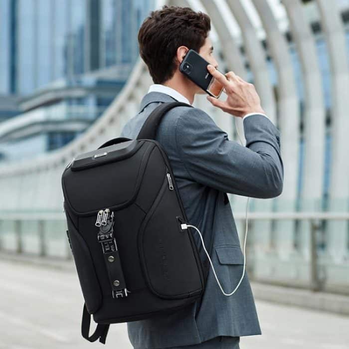 Wiersaam WY68173 Men Waterproof Anti-Theft Business Backpack With Lock & USB Ports, WY68173 Black – Bild 9