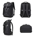 Wiersaam WY1200 Men Waterproof Anti-Theft Business Backpack Multiple Organizer Compartments, WY1200 Black – Bild 3