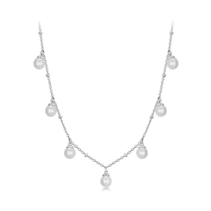 TBD0605930901A.jpg S925 sterling Silver Platinum-Plated Elegant Shell Pearl Necklace – Bild 1