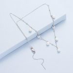 S925 sterling Silver Platinum-Plated Elegant Shell Pearl Necklace – Bild 3