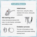 S925 Sterling Silver Oxidized Flying Dragon Earrings – Bild 5