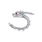 S925 Sterling Silver Zircon Dragon Shape Earrings Ear Bone Clip