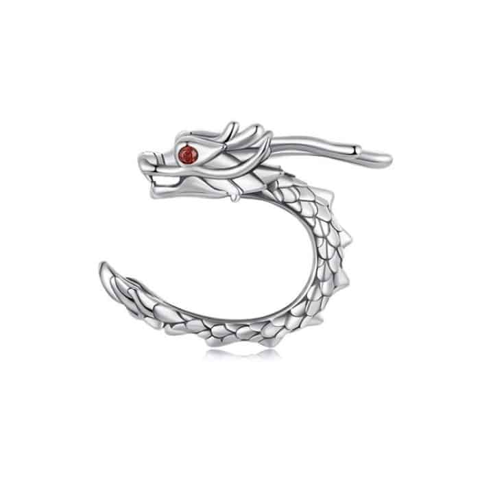 S925 Sterling Silver Zircon Dragon Shape Earrings Ear Bone Clip – Bild 1