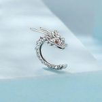 S925 Sterling Silver Zircon Dragon Shape Earrings Ear Bone Clip – Bild 2