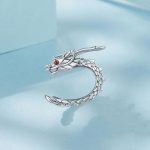 S925 Sterling Silver Zircon Dragon Shape Earrings Ear Bone Clip – Bild 4