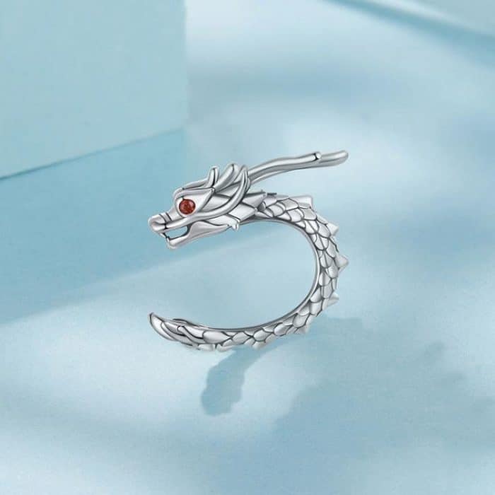 S925 Sterling Silver Zircon Dragon Shape Earrings Ear Bone Clip – Bild 4