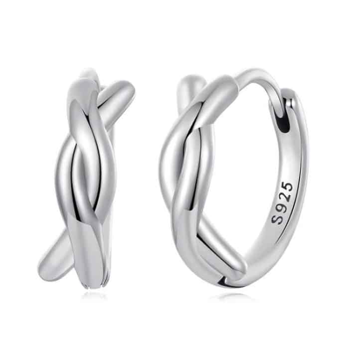 S925 Sterling Silver Oxidized Twist Knot Earrings Twisted Rope Earrings – Bild 1