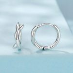 S925 Sterling Silver Oxidized Twist Knot Earrings Twisted Rope Earrings – Bild 2