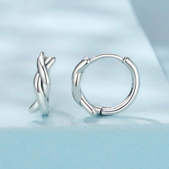 S925 Sterling Silver Oxidized Twist Knot Earrings Twisted Rope Earrings – Bild 2