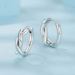 S925 Sterling Silver Oxidized Twist Knot Earrings Twisted Rope Earrings – Bild 3