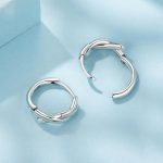 S925 Sterling Silver Oxidized Twist Knot Earrings Twisted Rope Earrings – Bild 4