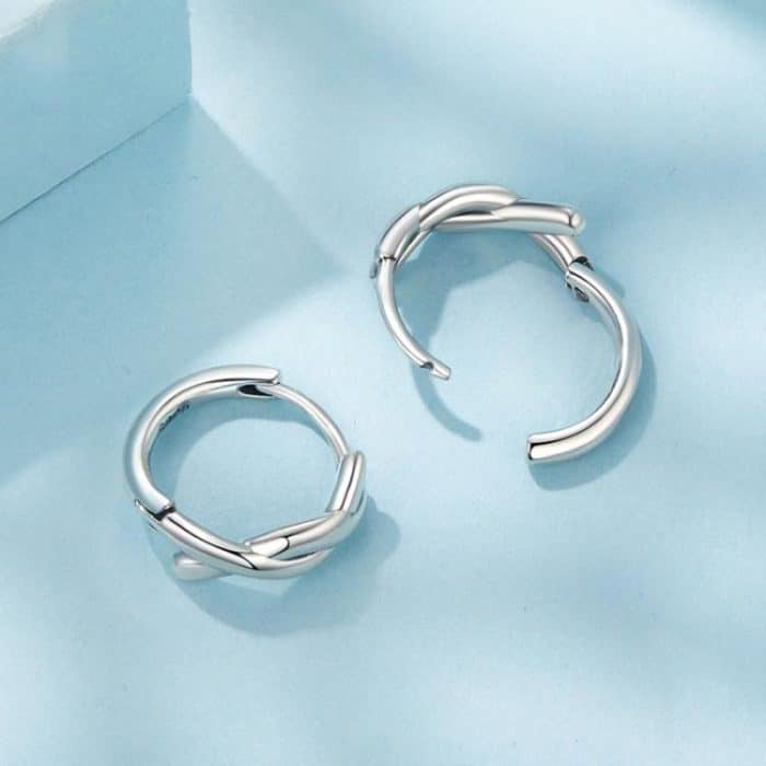 S925 Sterling Silver Oxidized Twist Knot Earrings Twisted Rope Earrings – Bild 4