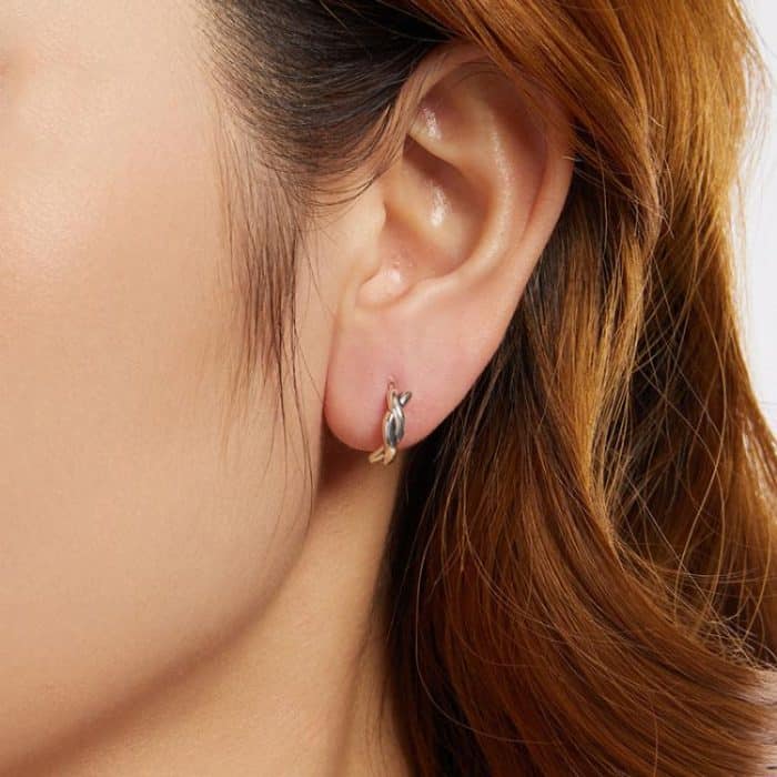 S925 Sterling Silver Oxidized Twist Knot Earrings Twisted Rope Earrings – Bild 6