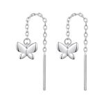 S925 Sterling Silver Platinum-Plated Butterfly Earrings