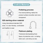 S925 Sterling Silver Lucky Four-leaf Clover Ear Wire Ear Stud Earrings – Bild 5