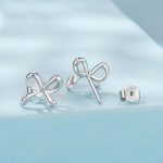 S925 Sterling Silver Platinum-Plated Bow Earrings – Bild 4