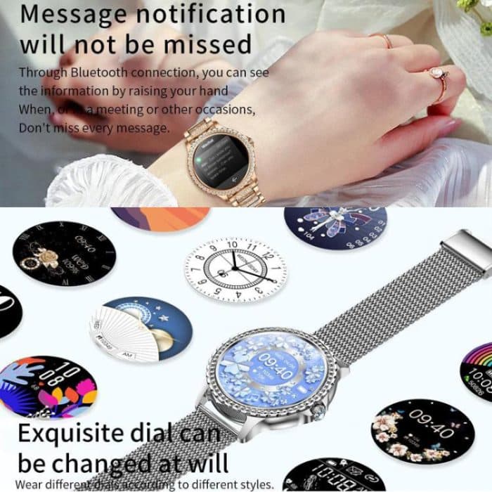 Bluetooth Calling AI Voice Assistant Life Waterproof Sports Smartwatch, Black Silicone Strap, Gold Pink Silicone Strap, Silver Gray Silicone Strap, Gold Rough Steel Strap+Pink Silicone Strap, Silver Rough Steel Strap+Gray Silicone Strap... – Bild 5