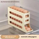 2pcs Kitchen Eggs Organizer 4-layer Slide Refrigerator Eggs Rack Automatic Rolling Tray Drop-proof Carton – Bild 4