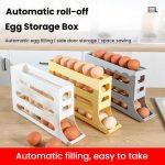 2pcs Kitchen Eggs Organizer 4-layer Slide Refrigerator Eggs Rack Automatic Rolling Tray Drop-proof Carton – Bild 5