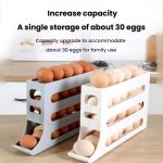 2pcs Kitchen Eggs Organizer 4-layer Slide Refrigerator Eggs Rack Automatic Rolling Tray Drop-proof Carton – Bild 6