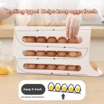2pcs Kitchen Eggs Organizer 4-layer Slide Refrigerator Eggs Rack Automatic Rolling Tray Drop-proof Carton – Bild 9