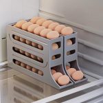 2pcs Kitchen Eggs Organizer 4-layer Slide Refrigerator Eggs Rack Automatic Rolling Tray Drop-proof Carton – Bild 10